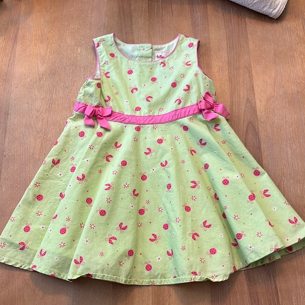 Toffee Apple Green and Pink  Dress Size 2T